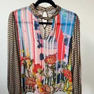 Conditions Apply graphic sheer top | size XS